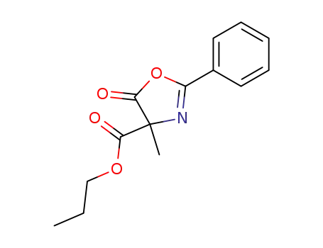 Molecular Structure of 886466-23-5 (4-Oxazolecarboxylic  acid,  4,5-dihydro-4-methyl-5-oxo-2-phenyl-,  propyl  ester)