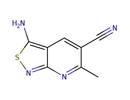 Molecular Structure of 78473-09-3 (Isothiazolo[3,4-b]pyridine-5-carbonitrile, 3-amino-6-methyl-)