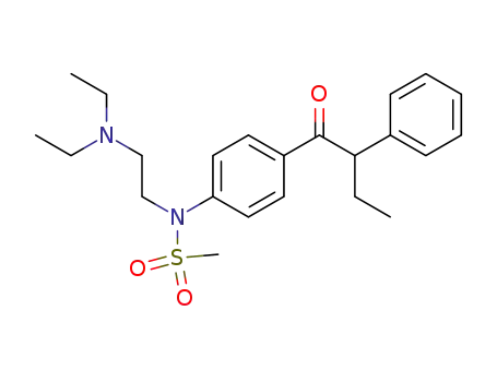 Molecular Structure of 58233-95-7 (N-(2-Diethylaminoethyl)-4'-(1-oxo-2-phenylbutyl)methanesulfonanilide)