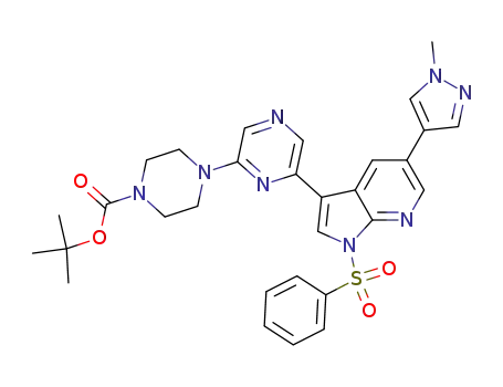 tert-butyl 4-{6-[5-(1-methyl-1H-pyrazol-4-yl)-1-(phenylsulfonyl)-1H-pyrrolo[2,3-b]pyridin-3-yl]pyrazin-2-yl}piperazine-1-carboxylate
