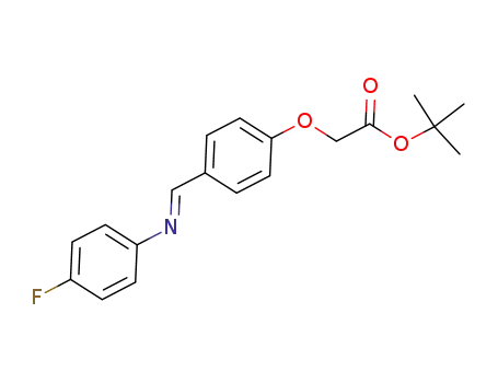 Molecular Structure of 917577-63-0 (Acetic acid, 2-[4-[(E)-((4-fluorophenyl)imino)methyl]phenoxy]-,
1,1-dimethylethyl ester)