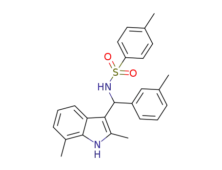 Molecular Structure of 1357175-07-5 (N-((2,7-dimethyl-1H-indol-3-yl)(m-tolyl)methyl)-4-methylbenzenesulfonamide)