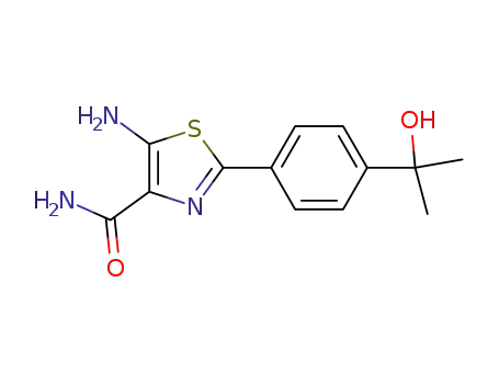 5-amino-2-[4-(1-hydroxy-1-methylethyl)phenyl]-1,3-thiazole-4-carboxamide