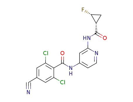 2,6-dichloro-4-cyano-N-(2-(1R,2R)-(2-fluorocyclopropanecarboxamido)pyridin-4-yl)benzamide