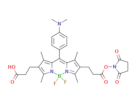 1,3,5,7-tetramethyl-2-(2-carboxyethyl)-6-(2-succinimidyloxycarbonylethyl)-8-[4-(N,N-dimethylamino)-phenyl]-4,4-difluoro-4-bora-3a,4a-diaza-s-indacene