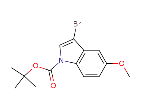 Molecular Structure of 348640-11-9 (3-BROMO-5-METHOXYINDOLE-1-CARBOXYLIC ACID TERT-BUTYL ESTER)