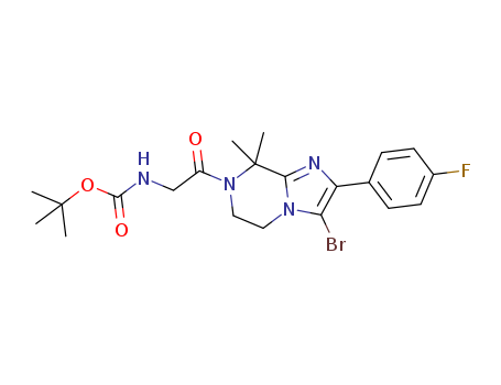 tert-butyl 2-(3-bromo-2-(4-fluorophenyl)-8,8-dimethyl-5,6-dihydroimidazo[1,2-a]pyrazin-7(8H)-yl)-2-oxoethylcarbamate