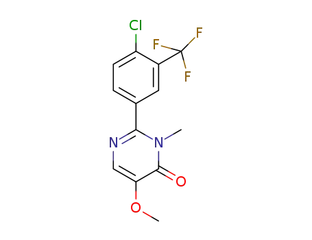 Molecular Structure of 1333240-06-4 (2-[4-chloro-3-(trifluoromethyl)phenyl]-5-methoxy-3-methylpyrimidin-4(3H)-one)