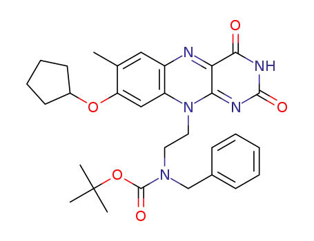 tert-butyl benzyl(2-(8-(cyclopentyloxy)-7-methyl-2,4-dioxo-3,4-dihydrobenzo[g]pteridin-10(2H)-yl)ethyl)carbamate