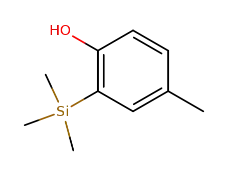 Molecular Structure of 58933-96-3 (Phenol, 4-methyl-2-(trimethylsilyl)-)