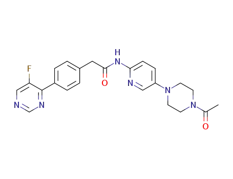 N-(5-(4-acetylpiperazin-1-yl)pyridin-2-yl)-2-(4-(5-fluoropyrimidin-4-yl)phenyl)acetamide