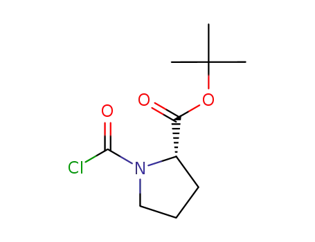 Molecular Structure of 84766-85-8 (L-Proline, 1-(chlorocarbonyl)-, 1,1-dimethylethyl ester)