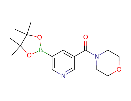 Molecular Structure of 1073371-92-2 (MORPHOLINO(5-(4,4,5,5-TETRAMETHYL-1,3,2-DIOXABOROLAN-2-YL)PYRIDIN-3-YL)METHANONE)