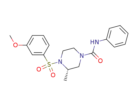 Molecular Structure of 1244740-63-3 ((3S)-3-methyl-4-{[3-(methyloxy)phenyl]sulfonyl}-N-phenyl-1-piperazinecarboxamide)