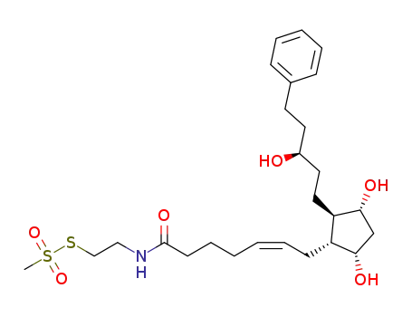 Molecular Structure of 1088434-90-5 ((5Z)-7-[(1R,2R,3R,5S)-3,5-dihydroxy-2-[(3R)-3-hydroxy-5-phenylpentyl]cyclopentyl]-5-heptenoic acid 2-(methylsulfonylthio)ethylamide)