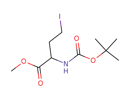 Molecular Structure of 87974-88-7 (Butanoic acid, 2-[[(1,1-dimethylethoxy)carbonyl]amino]-4-iodo-, methyl
ester)