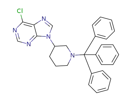 (RS)-3-(6-chloropurin-9-yl)-1-N-tritylpiperidine