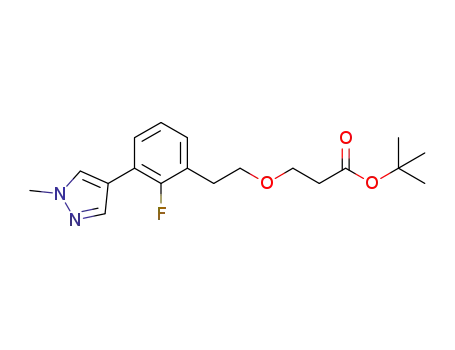 Molecular Structure of 1201641-04-4 (tert-butyl 3-(2-fluoro-3-(1-methyl-1H-pyrazol-4-yl)phenethoxy)propanoate)