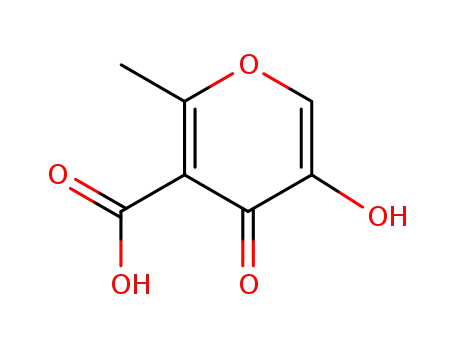 Molecular Structure of 90601-30-2 (4H-Pyran-3-carboxylic acid, 5-hydroxy-2-methyl-4-oxo-)