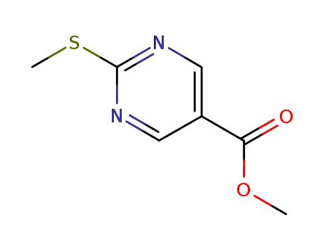 Molecular Structure of 38275-41-1 (Methyl 2-(methylthio)pyrimidine-5-carboxylate)