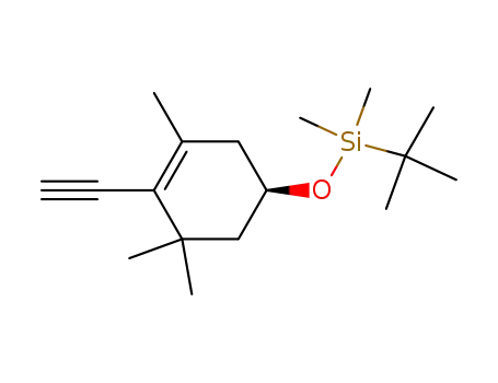 Molecular Structure of 322474-86-2 (1,1-dimethylethyl{[(1R)-4-ethynyl-3,5,5-trimethylcyclohex-3-entl]oxy}dimethylsilane)