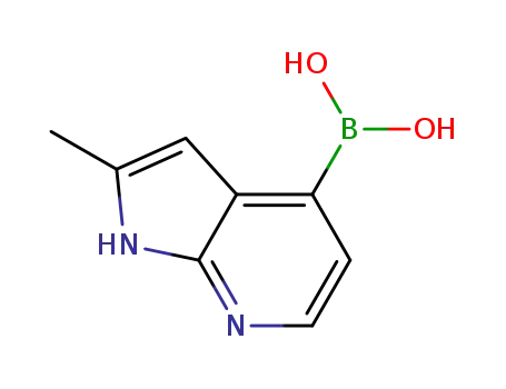 Molecular Structure of 1014614-07-3 ((2-METHYL-1H-PYRROLO[2,3-B]PYRIDIN-4-YL)BORONIC ACID)