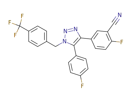 2-fluoro-5-(5-(4-fluorophenyl)-1-(4-(trifluoromethyl)benzyl)-1H-1,2,3-triazol-4-yl)benzonitrile