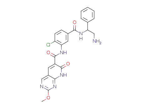 2-methoxy-7-oxo-7,8-dihydro-pyrido[2,3-d]pyrimidine-6-carboxylic acid [5-(2-amino-1-phenyl-ethylcarbamoyl)-2-chloro-phenyl]-amide