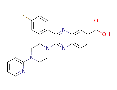 Molecular Structure of 1268862-77-6 (3-(4-fluorophenyl)-2-(4-(pyridin-2-yl)piperazin-1-yl)quinoxaline-6-carboxylic acid)