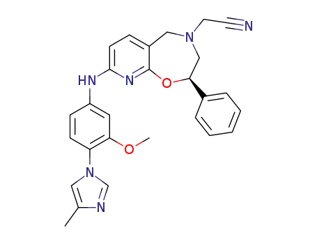 (R)-2-(8-(3-methoxy-4-(4-methyl-1H-imidazol-1-yl)phenylamino)-2-phenyl-2,3-dihydropyrido[3,2-f][1,4]oxazepin-4(5H)-yl)acetonitrile