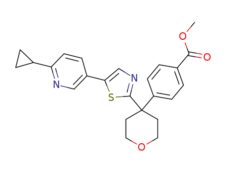 methyl 4-(4-(5-(6-cyclopropylpyridin-3-yl)thiazol-2-yl)-tetrahydro-2H-pyran-4-yl)benzoate