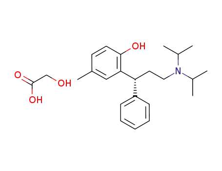 Molecular Structure of 1182264-86-3 ((R)-2-(3-(diisopropylamino)-1-phenylpropyl)-4-methylphenol 2-hydroxyacetate)
