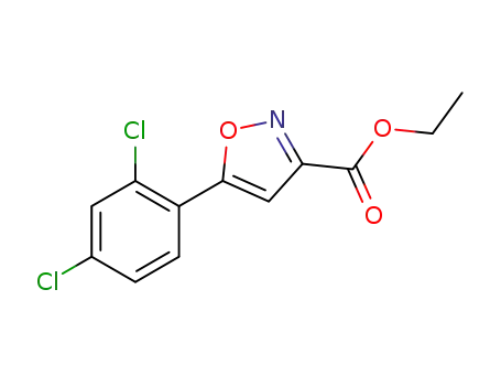 Molecular Structure of 159427-17-5 (ETHYL 5-(2,4-DICHLOROPHENYL)ISOXAZOLE-3-CARBOXYLATE)