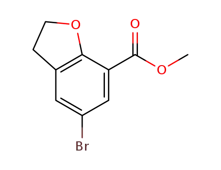 Molecular Structure of 252921-20-3 (7-Benzofurancarboxylic acid, 5-bromo-2,3-dihydro-, methyl ester)