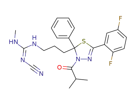 (Z)-2-cyano-1-{3-[5-(2,5-difluoro-phenyl)-3-isobutyryl-2-phenyl-2,3-dihydro-[1,3,4]thiadiazol-2-yl]-propyl}-3-methyl-guanidine