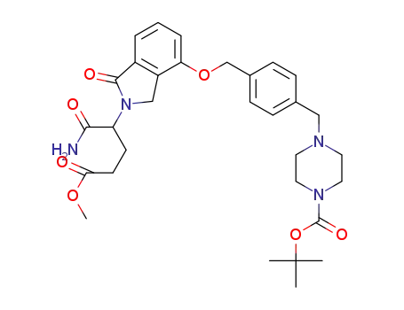 4-{4-[2-(1-carbamoyl-3-methoxycarbonyl-propyl)-1-oxo-2,3-dihydro-1H-isoindol-4-yloxymethyl]-benzyl}-piperazine-1-carboxylic acid tert-butyl ester
