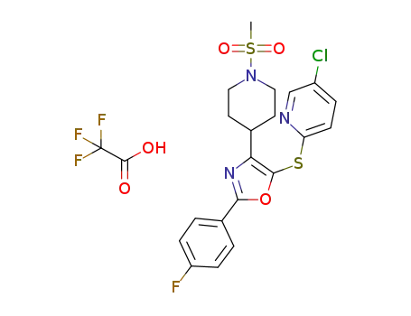 4-{5-[(5-chloropyridin-2-yl)sulfanyl]-2-(4-fluorophenyl)-1,3-oxazol-4-yl}-1-(methylsulfonyl)piperidinium trifluoroacetate