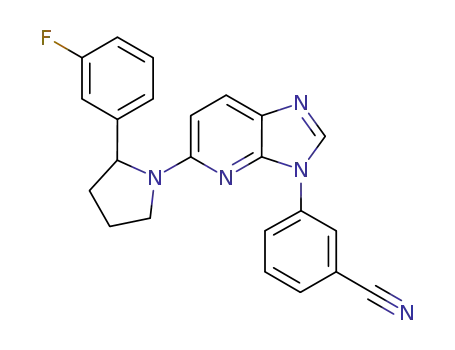 3-(5-(2-(3-fluorophenyl)pyrrolidin-1-yl)-3H-imidazo[4,5-b]pyridin-3-yl)benzonitrile