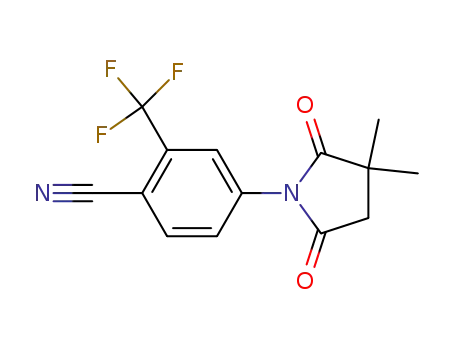 Molecular Structure of 279228-88-5 (Benzonitrile, 4-(3,3-dimethyl-2,5-dioxo-1-pyrrolidinyl)-2-(trifluoromethyl)-)
