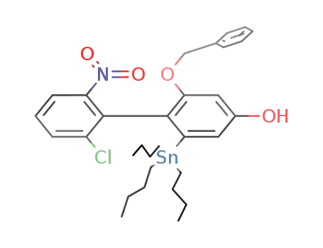 O<sub>2</sub>N(Cl)C<sub>6</sub>H<sub>3</sub>C<sub>6</sub>H<sub>2</sub>(OBn)(OH)SnBu<sub>3</sub>