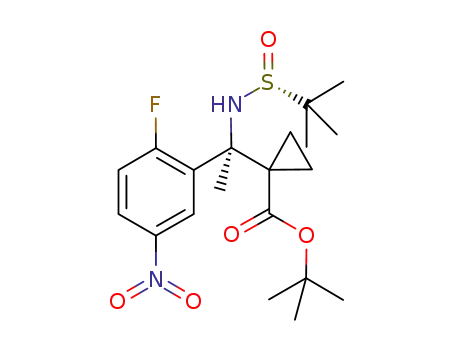 1-[(S)-1-(2-fluoro-5-nitro-phenyl)-1-((R)-2-methyl-propane-2-sulfinylamino)-ethyl]-cyclopropanecarboxylic acid tert-butyl ester