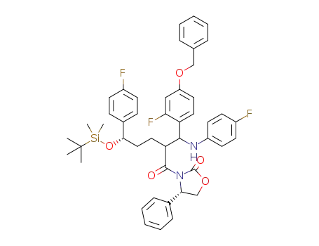 (S)-3-[(S)-2-[(4-benzyloxy-2-fluorophenyl)(4-fluorophenylamino)methyl]-5-(tert-butyldimethylsilanyloxy)-5-(4-fluorophenyl)pentanoyl]-4-phenyloxazolidin-2-one