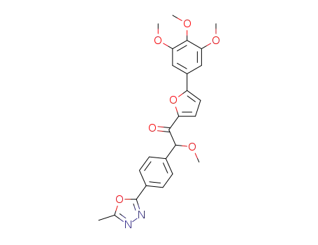 2-methoxy-2-(4-(5-methyl-1,3,4-oxadiazol-2-yl)phenyl)-1-(5-(3,4,5-trimethoxyphenyl)furan-2-yl)ethanone