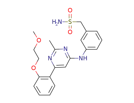Molecular Structure of 1073485-17-2 ((3-(6-[2-(2-methoxy-ethoxy)-phenyl]-2-methyl-pyrimidin-4-ylamino)-phenyl)-methanesulfonamide)