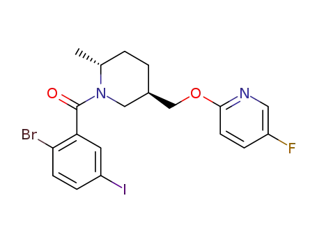 2-(((3R,6R)-1-(2-bromo-5-iodo-benzoyl)-6-methyl-piperidin-3-yl)methoxy)-5-fluoro-pyridine