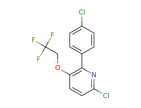Molecular Structure of 1364677-55-3 (6-chloro-2-(4-chloro-phenyl)-3-(2,2,2-trifluoro-ethoxy)-pyridine)