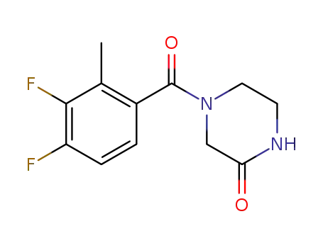 Molecular Structure of 1254073-61-4 (4-[(3,4-difluoro-2-methylphenyl)carbonyl]-2-piperazinone)
