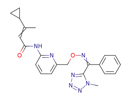 3-cyclopropyl-N-{6-[({[(1-methyl-1H-tetrazol-5-yl)(phenyl)methylene]amino}oxy)methyl]pyridin-2-yl}but-2-enamide