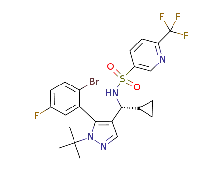 N-((1R)-(5-(2-bromo-5-fluorophenyl)-1-tert-butyl-1H-pyrazol-4-yl)(cyclopropyl)methyl)-6-(trifluoromethyl)pyridine-3-sulfonamide