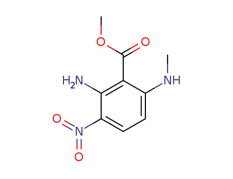 Molecular Structure of 1193789-66-0 (methyl 2-amino-6-(methylamino)-3-nitrobenzoate)